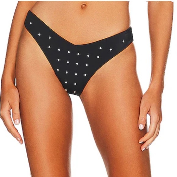 New! Beach Riot Vanessa Crystal Bottom in Black 10031 - Picture 3 of 8